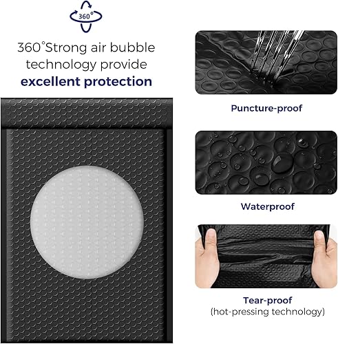 Miniatura 3 de Fuxury Sobres de burbujas de 10.5 x 16 pulgadas, paquete de 40 sobres acolchados autosellantes, sobres de correo impermeables acolchados de