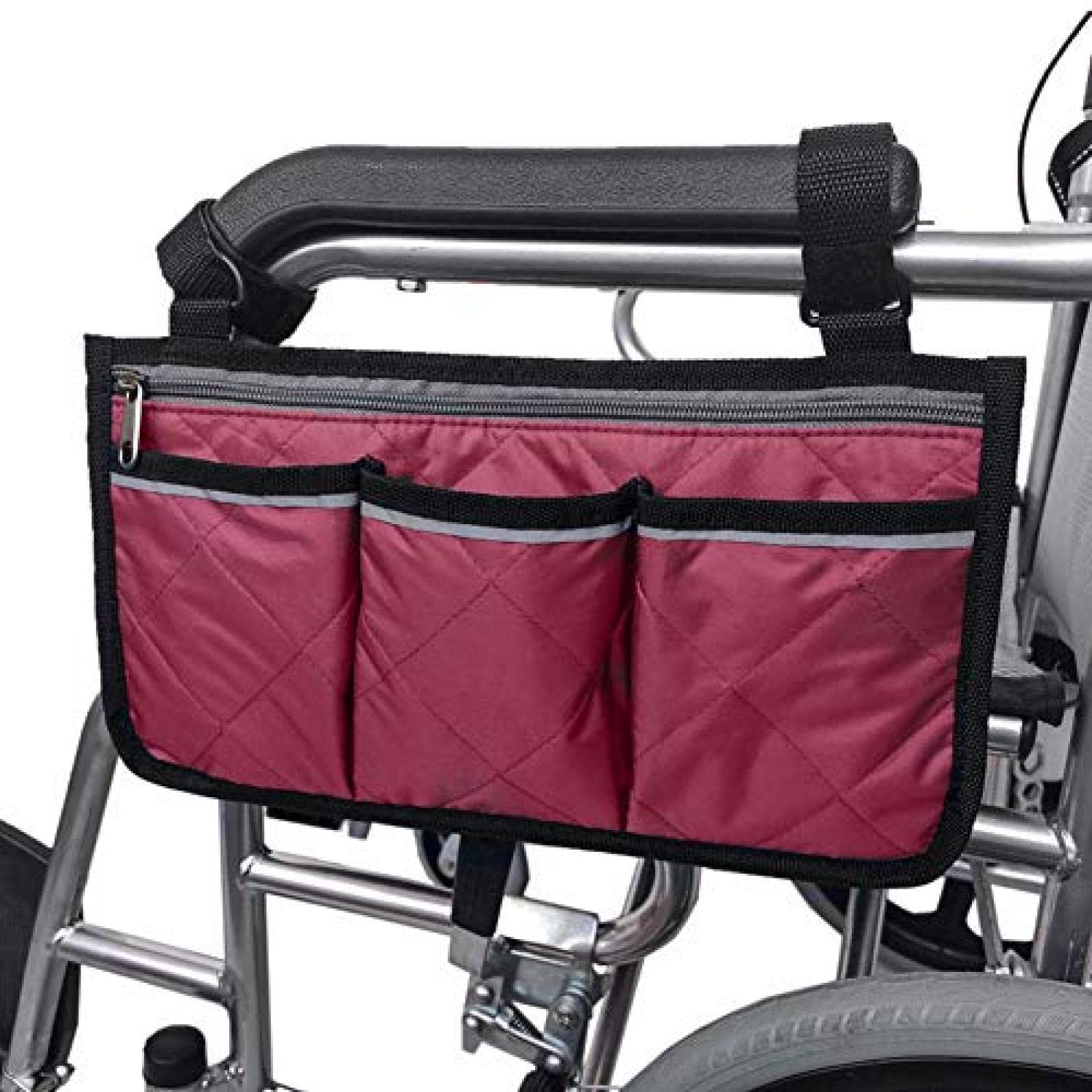 Bolsa Lateral para Silla de Ruedas, Bolsa organizadora para reposabrazos, Bolsillo para Andador, Soporte para teléfono, Bolsa para Scooter, Silla de Ruedas, Scooter eléc