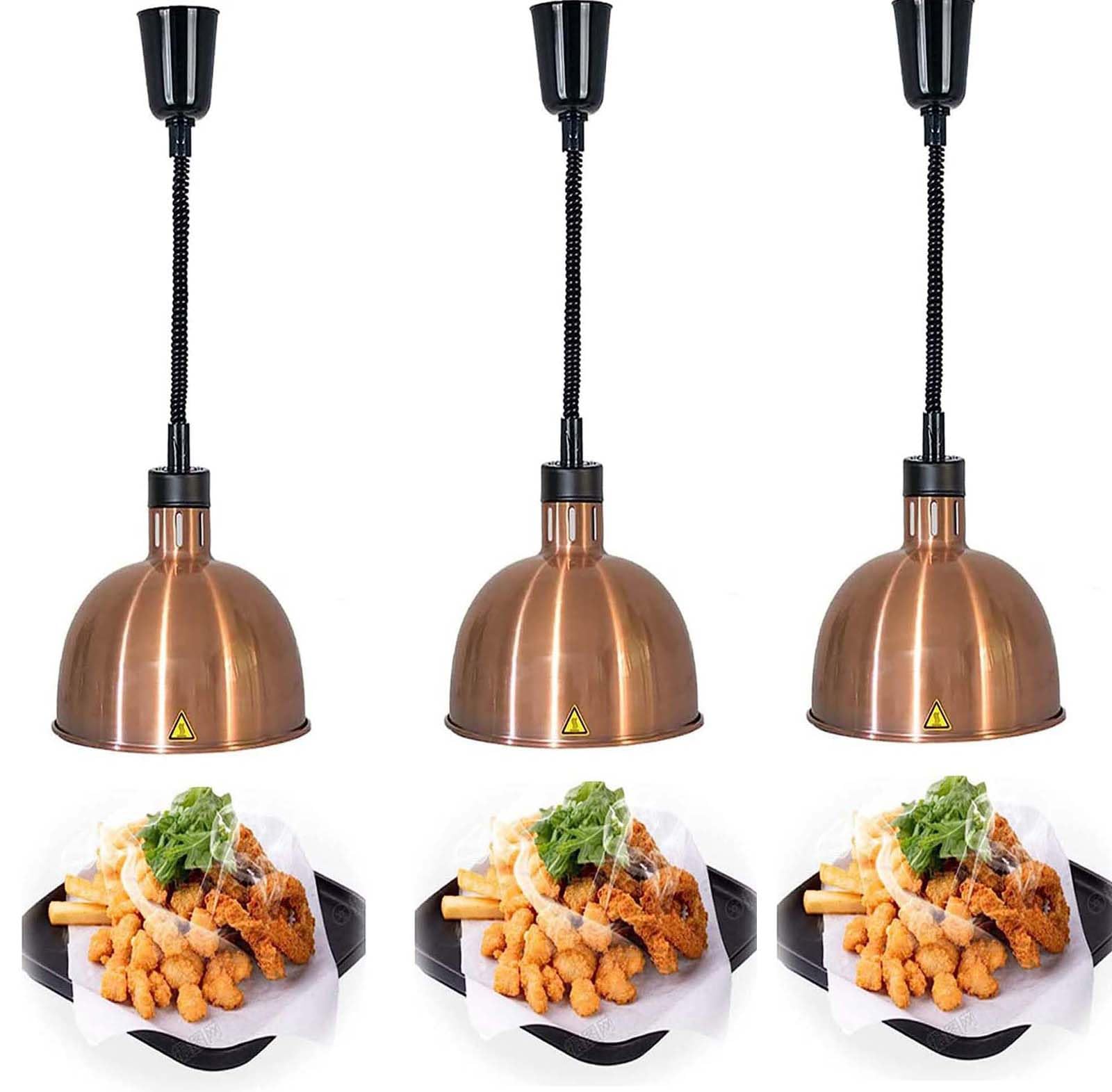 FJAUOQ Lampada Riscaldante per Alimenti Lampade Scaldavivande Cucina Lampada Riscaldante Buffet con Fori di Raffreddamento per Ristoranti Cucine Hotel,005,3pcs