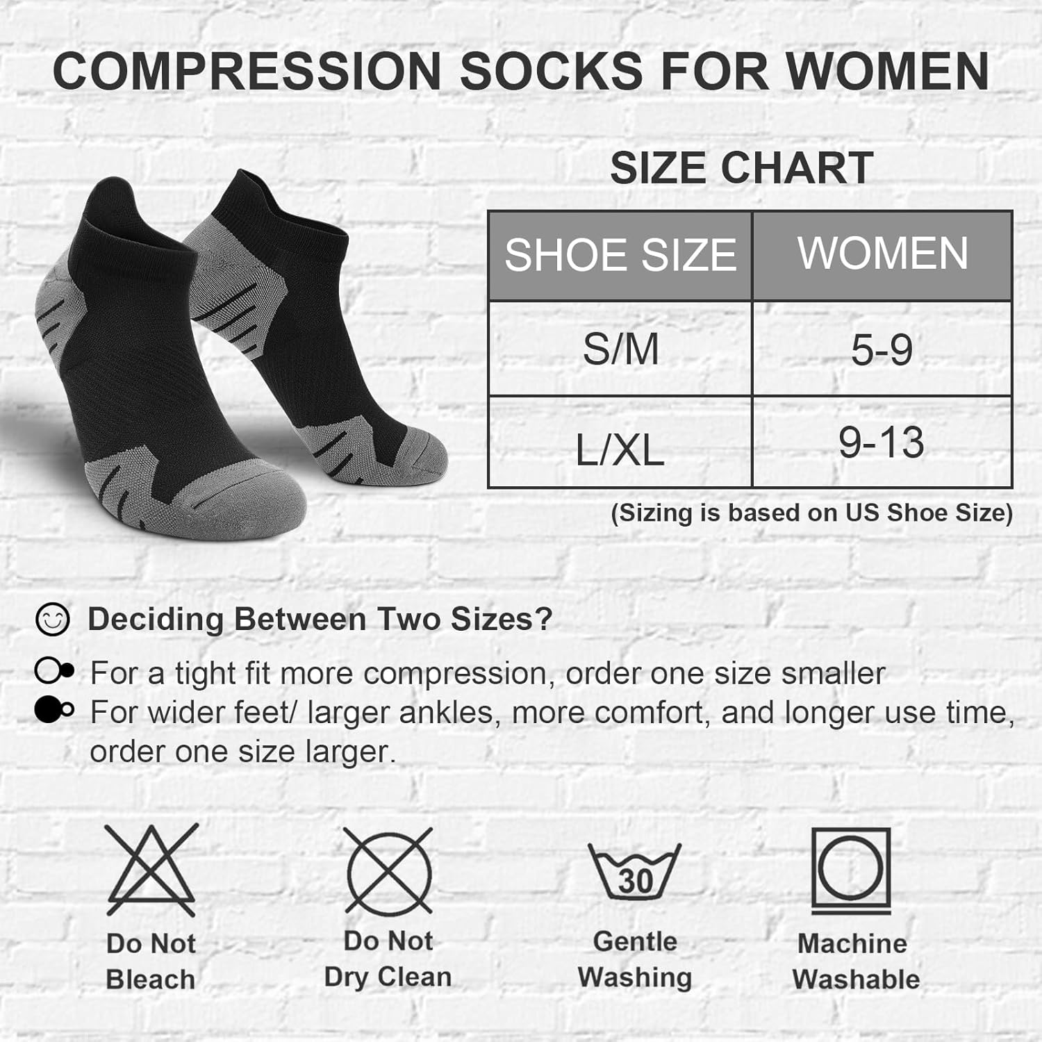 PAPLUS 6 Pairs Ankle Compression Socks for Women, Cushioned Running Socks with Arch Support, Low Cut, Targeted Compression - Image 2
