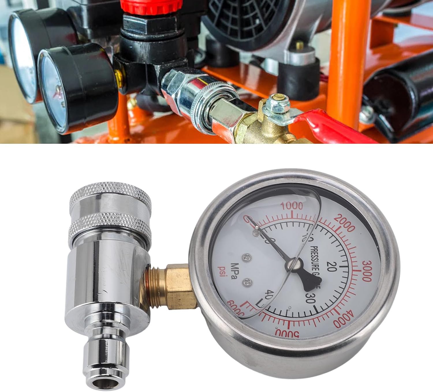 Pressure Washer Gauge 6000psi High Pressure Pressure Gauge for Power Washer Pressure Washer Gauge 6000psi Water Pumps Pressure Tanks High Pressure 3 8in Quick Connect Parts