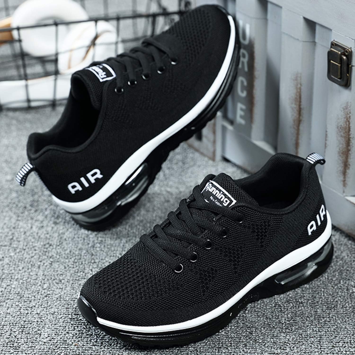 Women's Air Athletic Tennis Running Sneakers Lightweight Sport Gym Jogging Breathable Fashion Walking Shoes(US 5.5-10) 6.5 Black