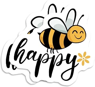 Happy Bee Magnets Magnet - Smiling Bee Fridge Decor - 2 Pack - 5 Inches - Made in USA - PLDFMAG10134