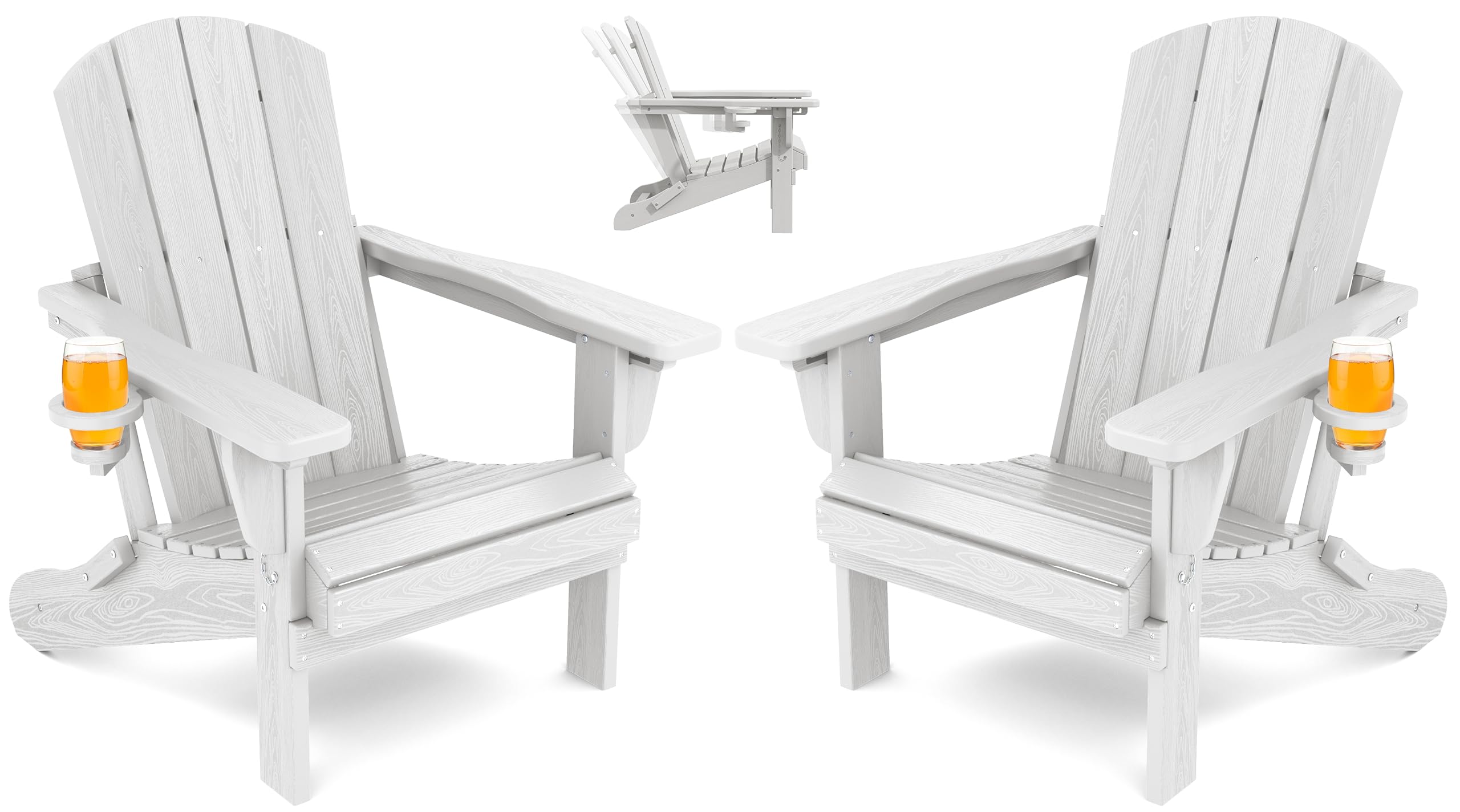 SERWALL Folding Adirondack Chair Set of 2