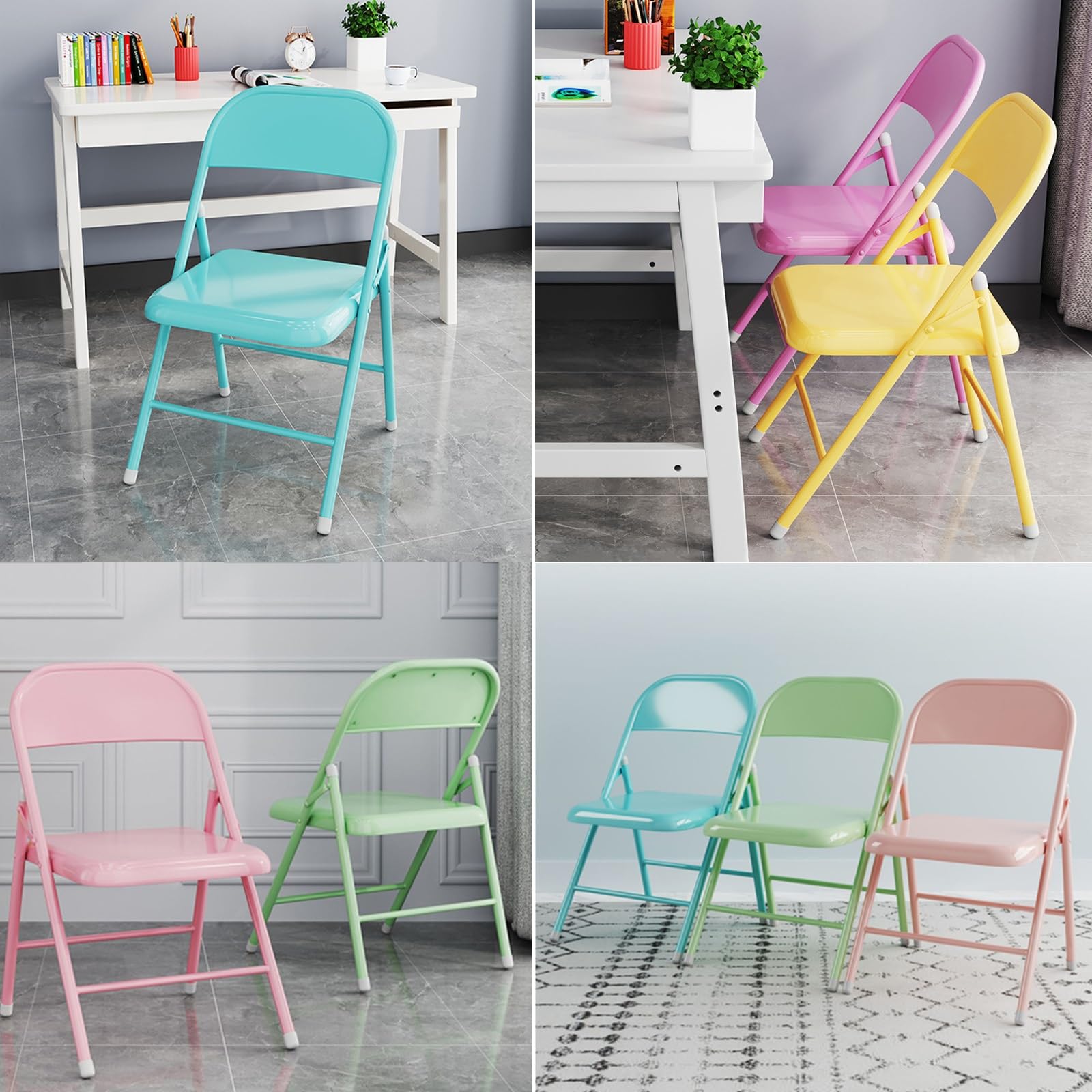 Amazon.com: Torzk Metal Folding Chair with Steel Frame & Back