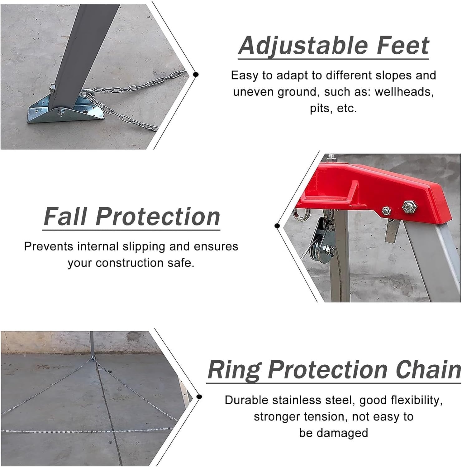 Fall Arrest Kit - Confined Space Rescue Tripod with Self-Locking Safety Device Emergency Aluminum Alloy Lifting Rack Adjustable Legs 1200LBS Capacity - Essential Fall Protection Eq