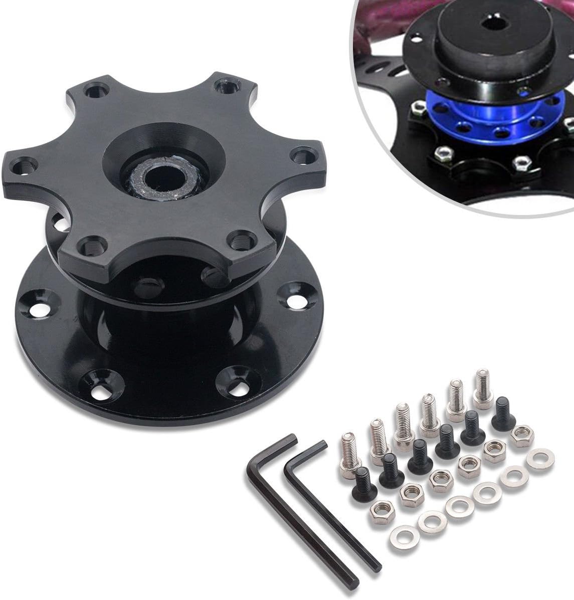 Universal Quick Release Adapter Snap Off Steering Wheel Boss Hub Race/Rally/Motorsport (Black)