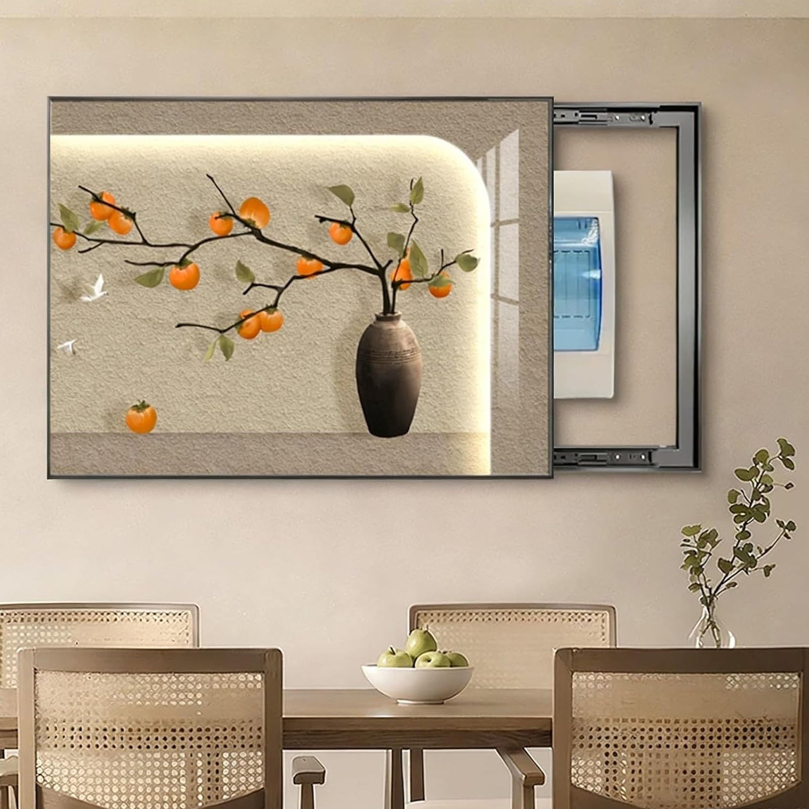 Electric Meter Box Decorative Painting Hide Distribution Cover, Decorative Wall Mounted Electrical Panel Cover, Decorative Fuse Box Covers for Home Room Wall(Color 2,50x40cm/19.7x15.7in)