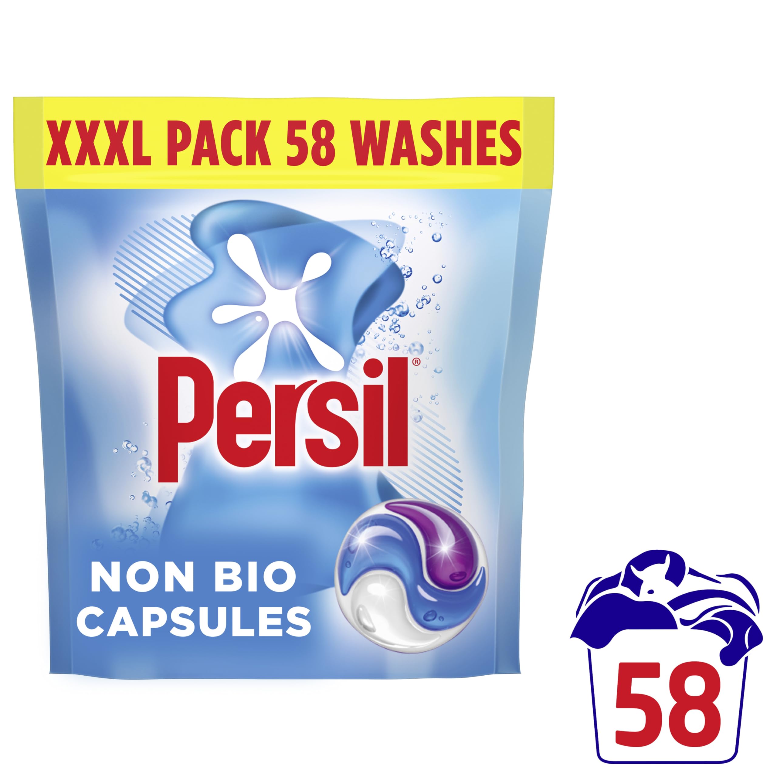 Persil Non Bio 3 in 1 Washing Capsules laundry capsules gentle next to sensitive skin for outstanding stain removal in quick & cold washes 58 washes - 2