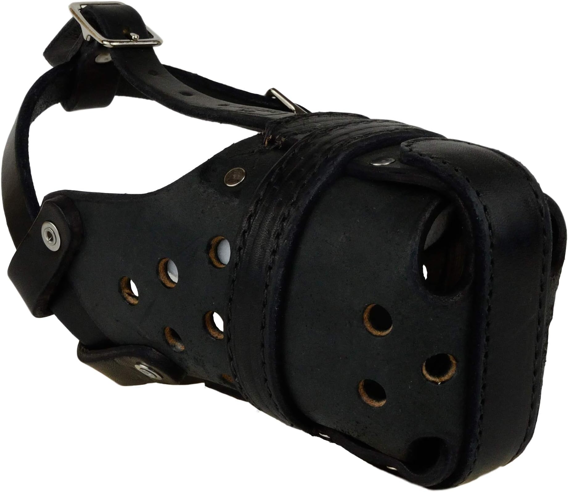 Leather Agitation Police Dog Muzzle (Small)