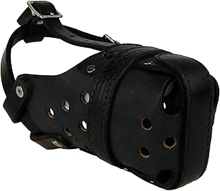RedLine K9 Large Leather Agitation/Police Dog Muzzle for Large Malinois or Shepherd