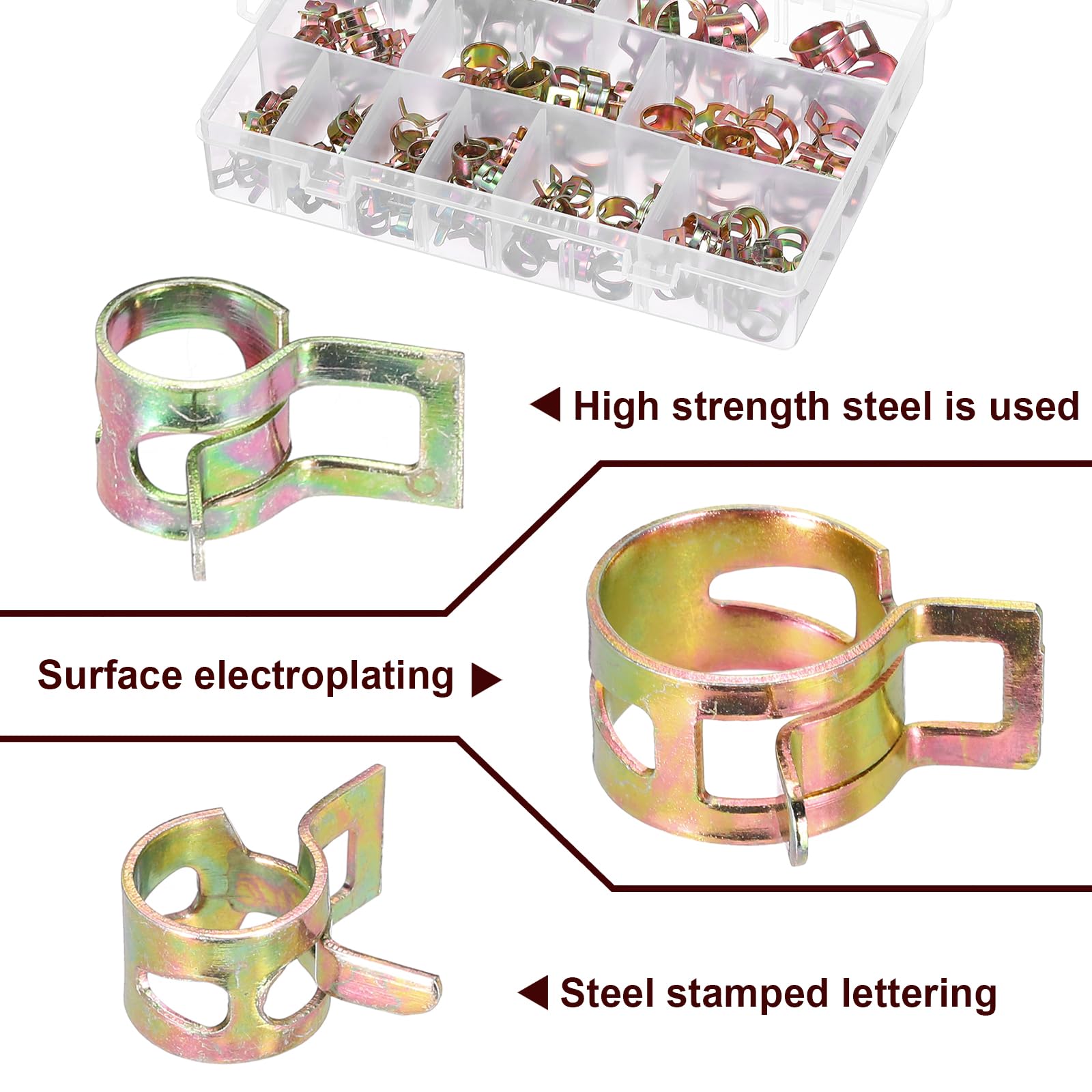 sourcing map 60 fascette stringitubo a molla da 6 mm per tubo
