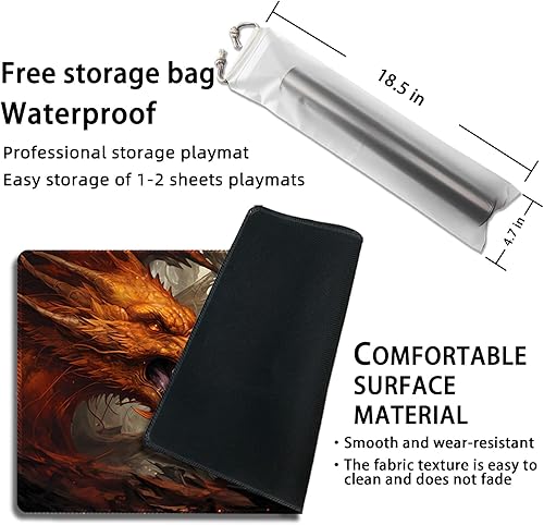Miniatura 22 de MTG Playmat, Free Storage Bags, 24 x 14 Inches, TCG & Board Game Mat with Zones