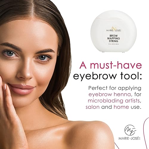Miniatura 7 de Marie-José & Co Cuerda profesional de mapeo de cejas - Hilo de bambú de 33 pies para tinte de henna y microblading