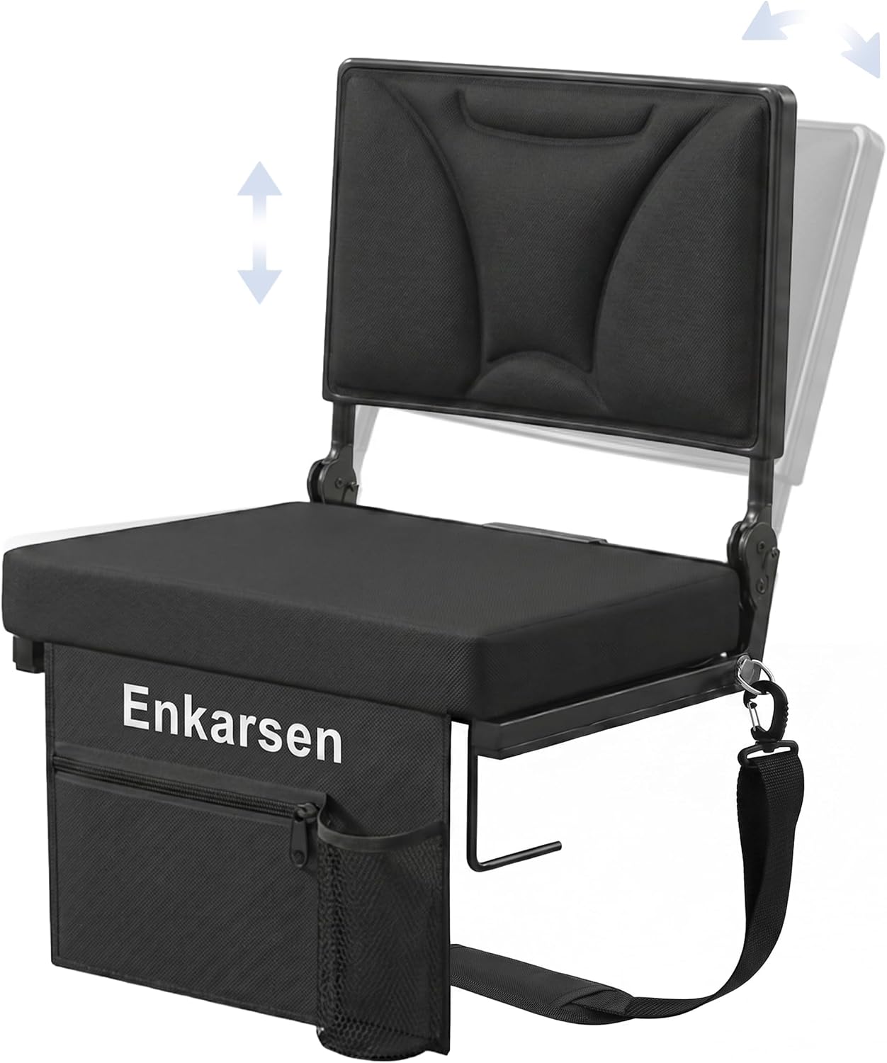 Stadium Seats with Back Support, Height & Angle Adjustable Reclining Backrest, Ultra-Soft Multi-Layer Foam Cushion, Portable Bleacher Chairs for Sports Events,Outdoor Camping & Concerts