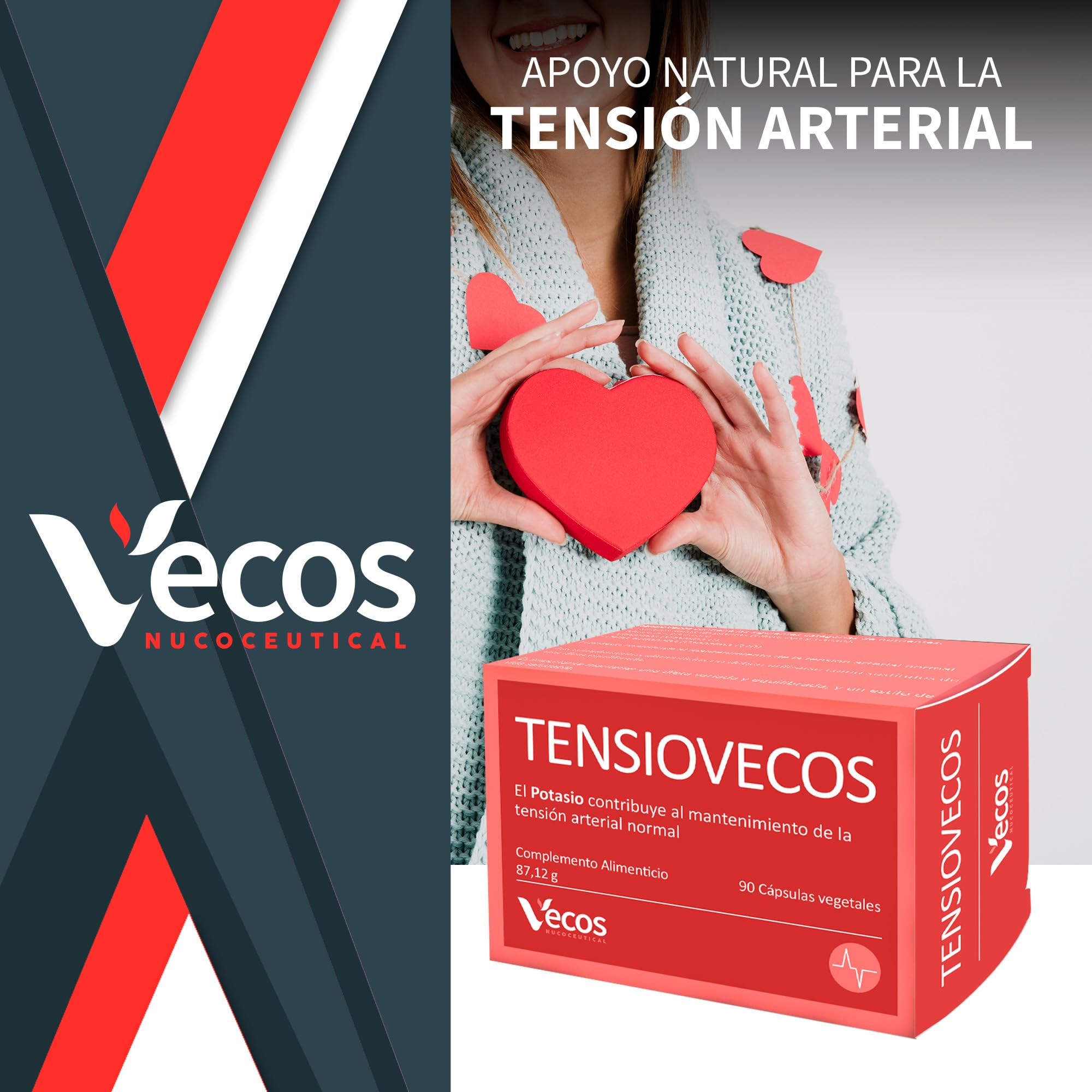 Ajo Fresco y Coenzima Q10 para Cuidar tu Salud Cardiovascular - Tensiovecos - 90 Cápsulas - Contribuye al Mantenimiento de la Tensión Arterial Normal - Propiedades Antioxidantes