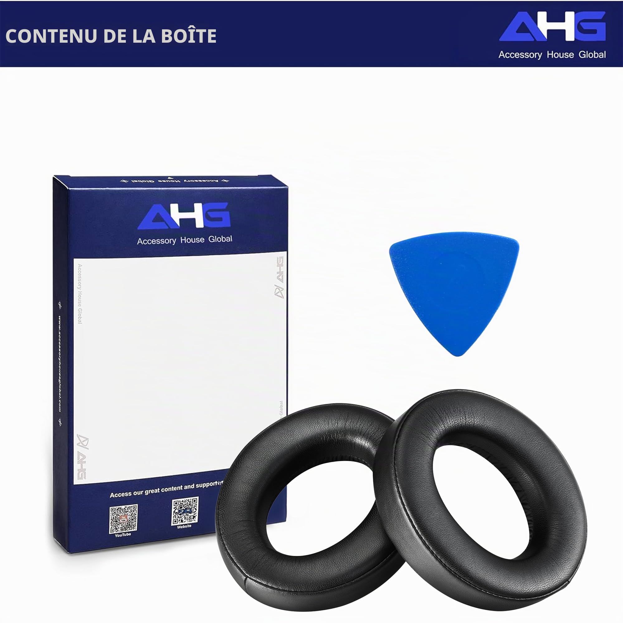 AHG Accessory House Global Bathys Coussinets de qualité supérieure compatibles avec les casques Focal Bathys Noir Cuir PU de qualité supérieure Mousse haute densité Réveil du bruit + Durabilité