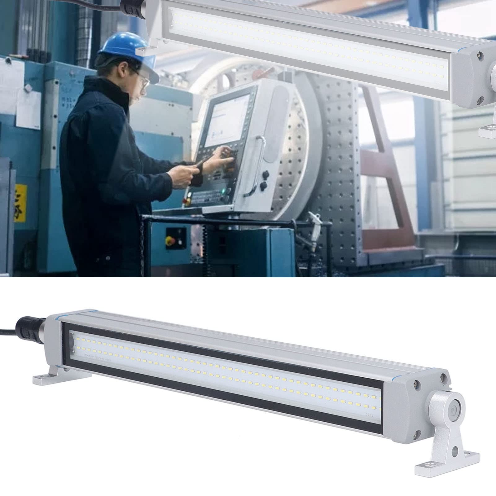 Tubolare LED 24V 12W, Tubo Macchina Impermeabile IP68 Lampada LED Antideflagrante Lampada da Lavoro per Macchine Utensili CNC Illuminazione Industriale per Punzonatrice, Tornio