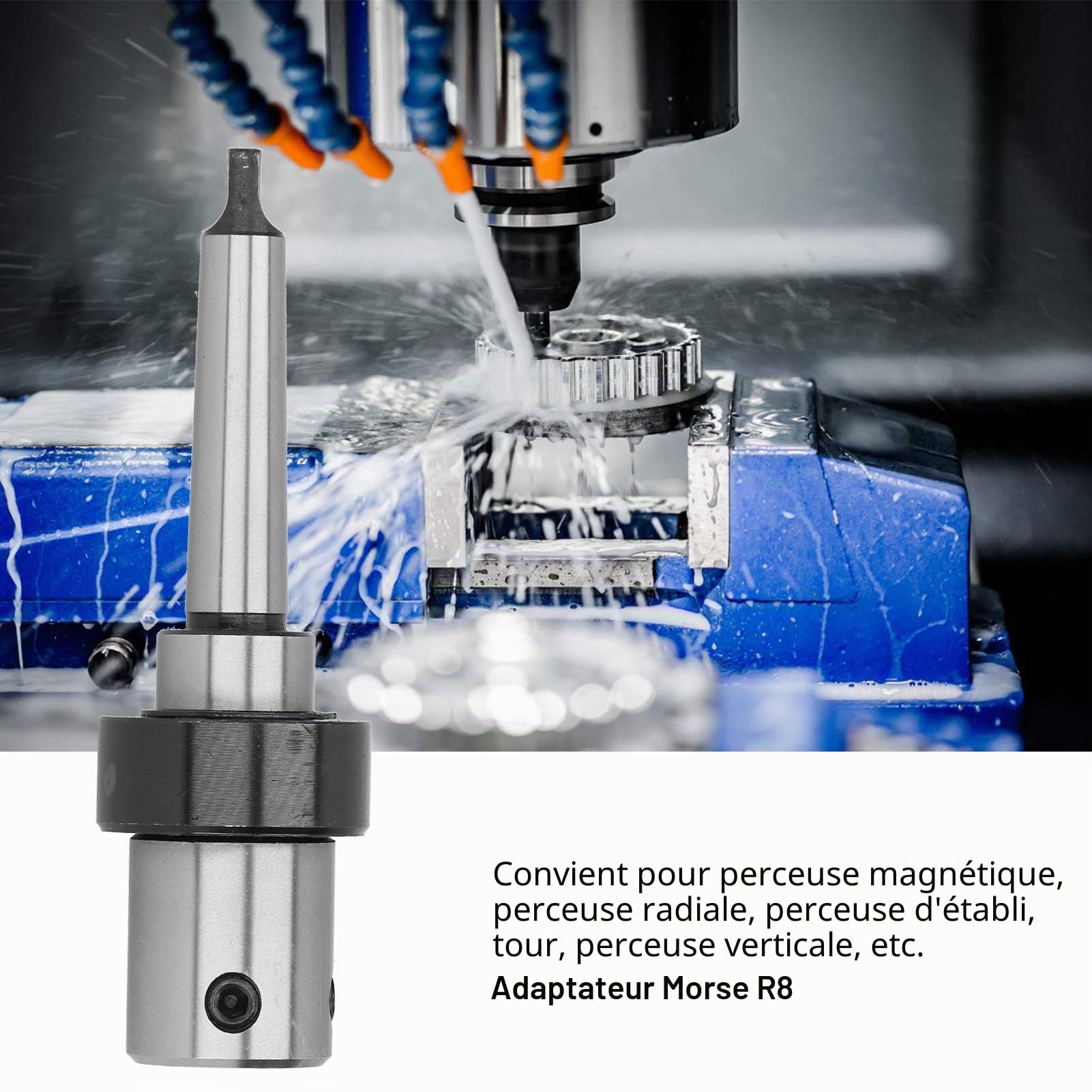 Arbre de coupe annulaire pour perceuse à colonne, queue Morse Taper 2 (MT2) à 3/4 "Weldon avec système de refroidissement pour perceuse: perçage vertical de tour de forage magnétique
