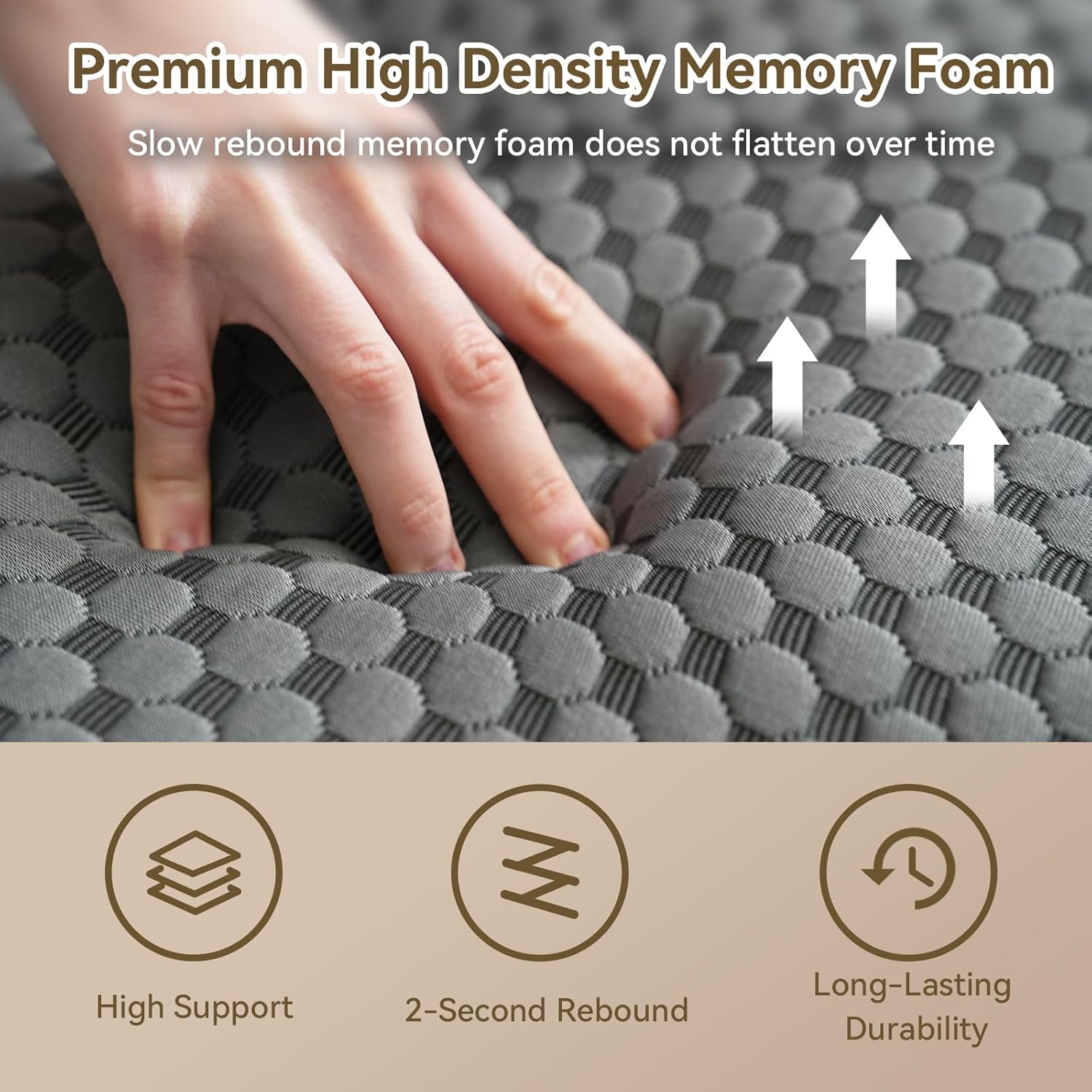 Bed Reading Pillow Back Support with Arms, Removable Pillowcase for Book Working Gaming Resting Watching TV, Gray White/20in
