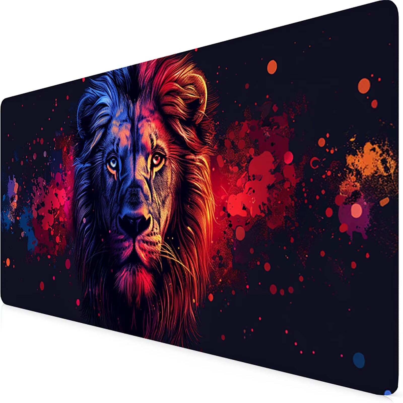 Animale Tappetino Mouse Gaming xxl 1000 x 500 mm, Tappetino Scrivania Rosso Con Bordi Cuciti, Presa Stabile su Superfici Lisce, Impermeabile Antiscivolo Mouse Pad per Gaming Accessori Regalo c2-191
