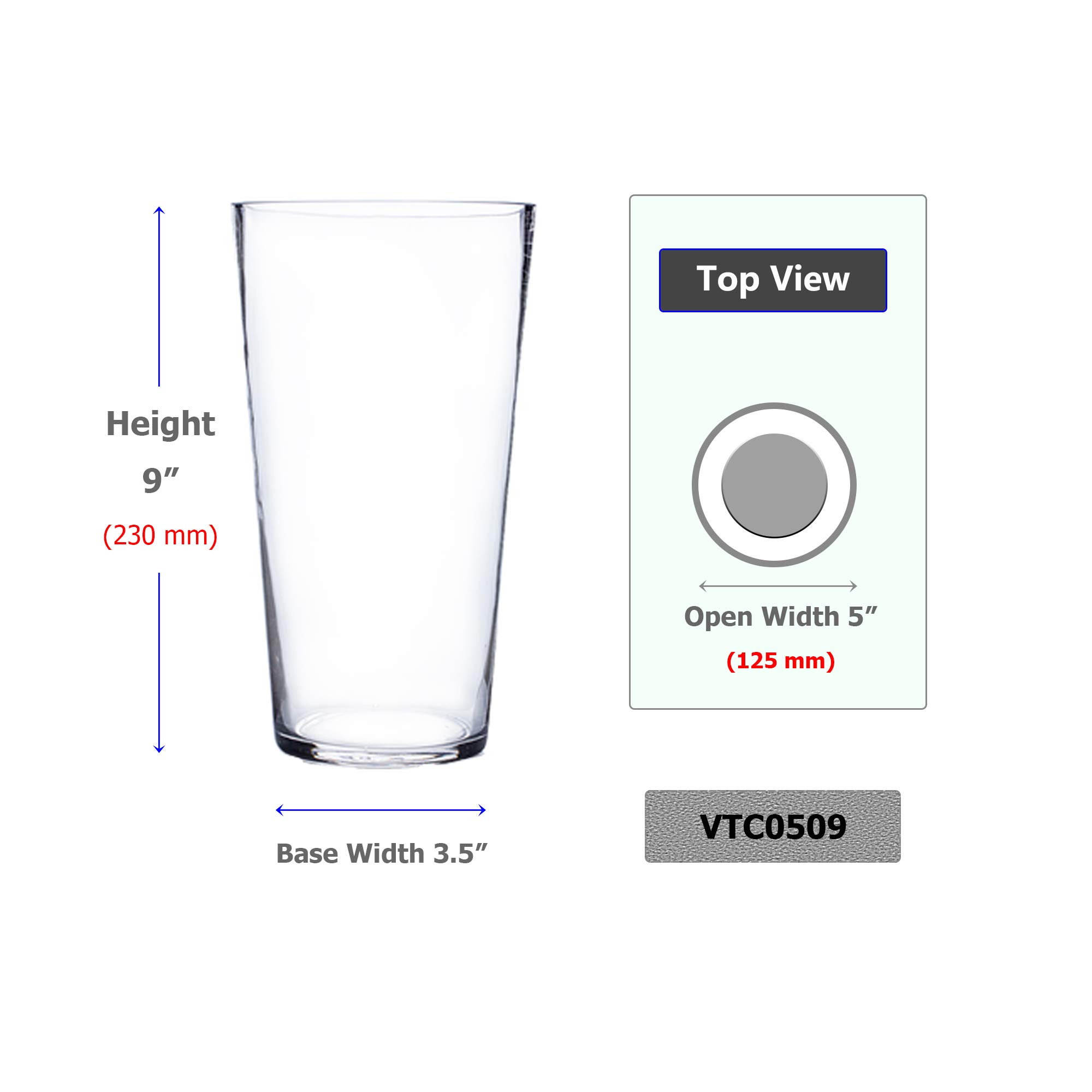 Amazon.com: WGV Tapered Glass Vase, Width 5