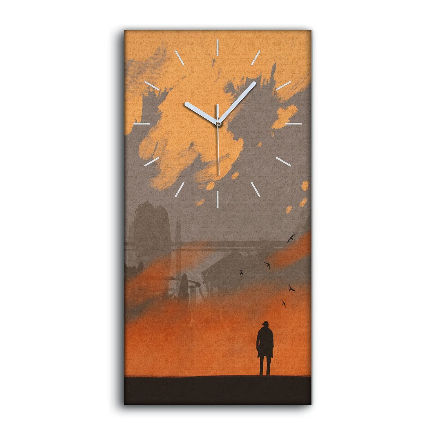 Horloge sur toile art mural moderne impression haute définition 30x60