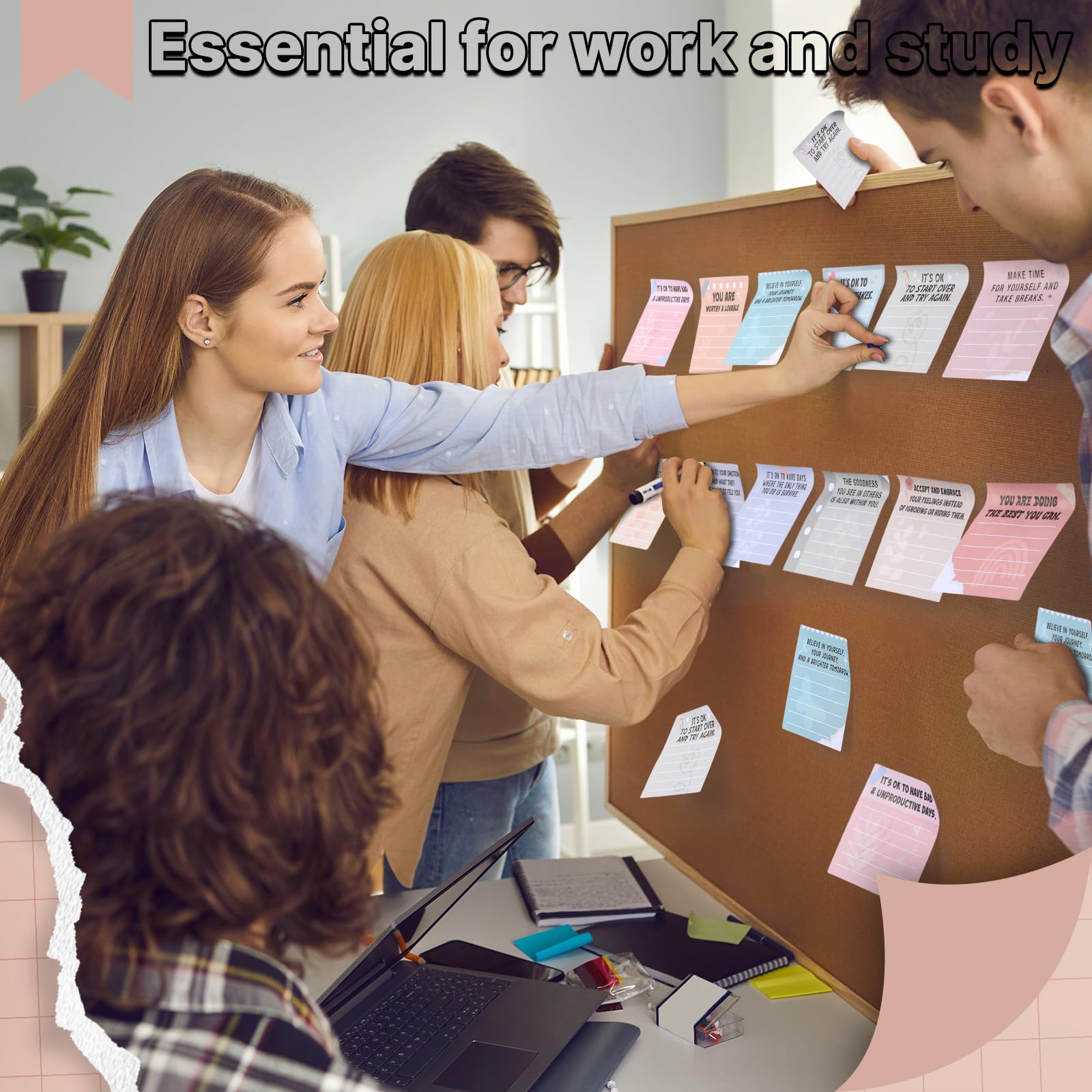 Funrous 36 Pcs Mental Health Sticky Notes Bulk 3 x 3 Inch Positive Affirmation Notepads Inspirational Sticky Note Pads Positive Psychology Gifts for Teachers Coworkers Home Office Study Work Supplies - Image 5