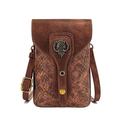 Larswon Renaissance Bag, Medieval Leather Belt Bag - Small Crossbody Bag, Cell Phone Pouch - Brown Fairy - Brown - Fairy