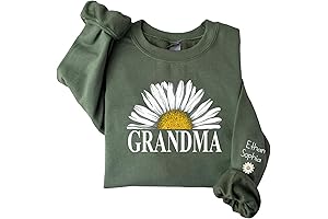 Personalized Grandma Sweatshirt, Custom Mom Shirt with Kids name on Sleeve