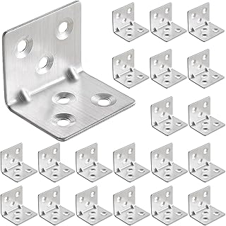 20 Stück Winkelverbinder mit Sicke, Schwerlast Metallwinkel 90 Grad (30 x 30 x 30 x 3 mm) - Verzinkt für Hohe Belastbarkeit - Ideal für Holzverbindungen, Möbel & Stuhlkonstruktionen