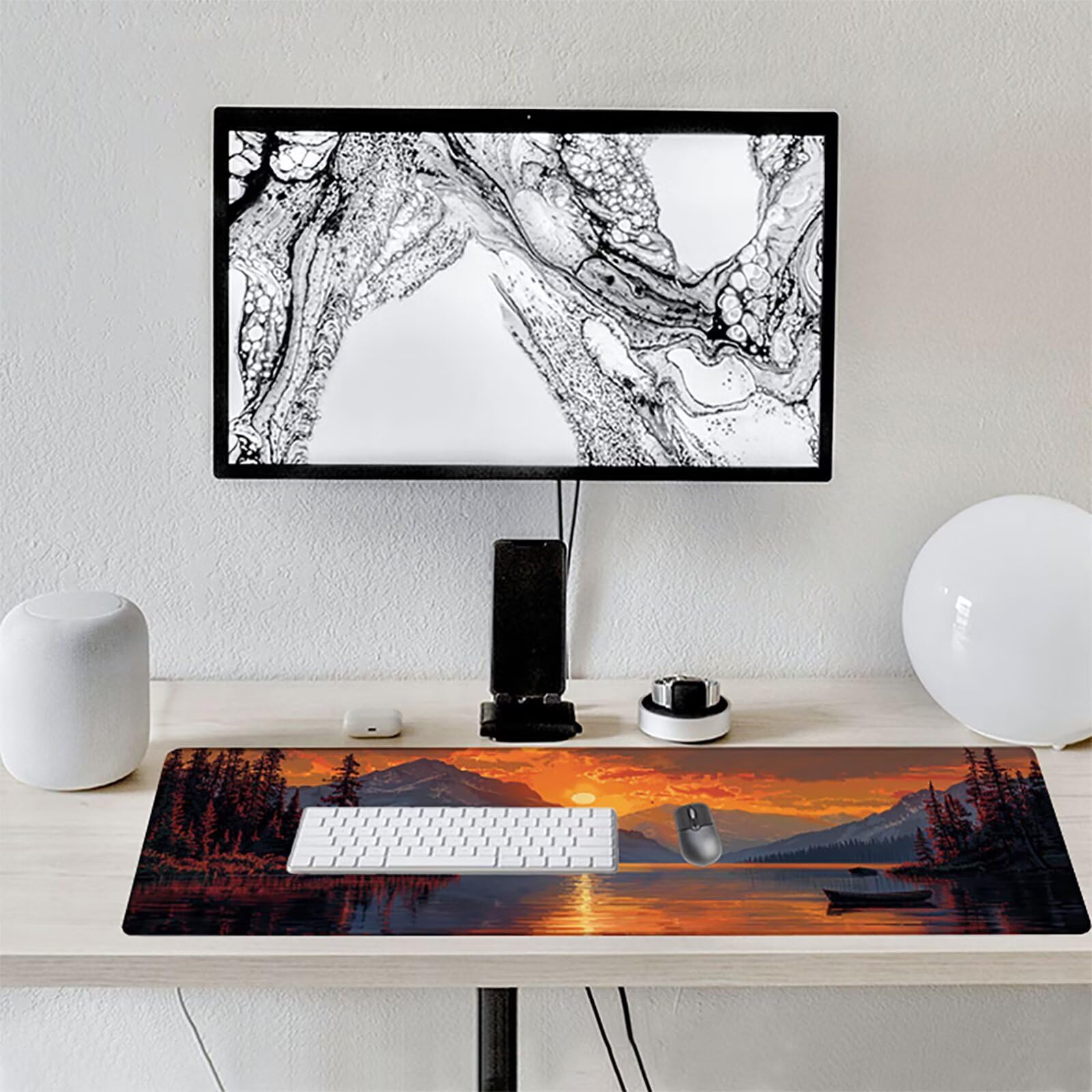 Amanecer Alfombrilla Ratón Gaming XXL 1500x800x3mm, Alfombrilla Gaming Amarillo Mousepad con Base de Goma Antideslizante, Impermeable Desk Mat para Teclado y Raton, Accesorios Gaming, Regalos 1-9