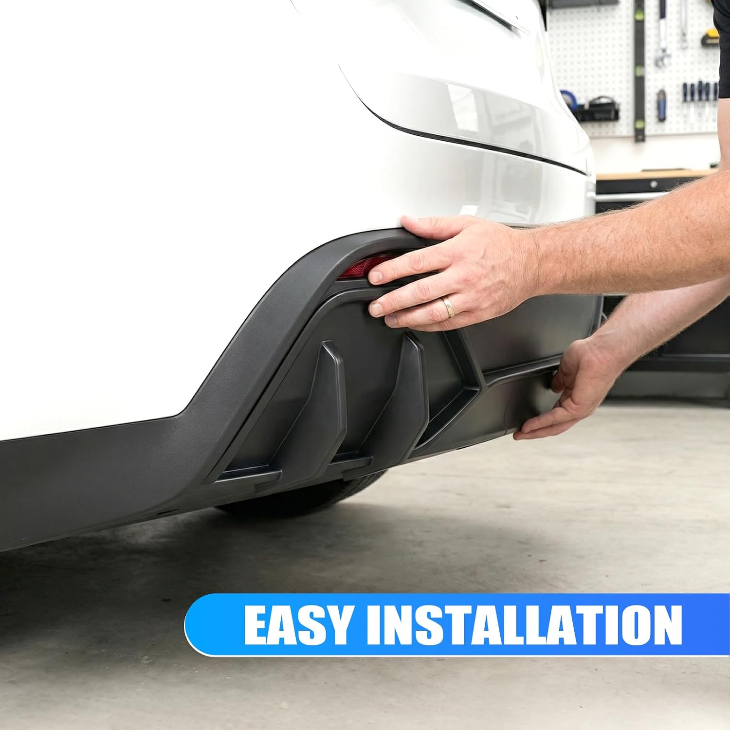 2PCS Rear Bumper Lip Diffuser Compatible with Tesla Model Y Juniper 2026 2025 Matte Black Rear Lower Bumper Lip Diffuser(Not Fit Performance)