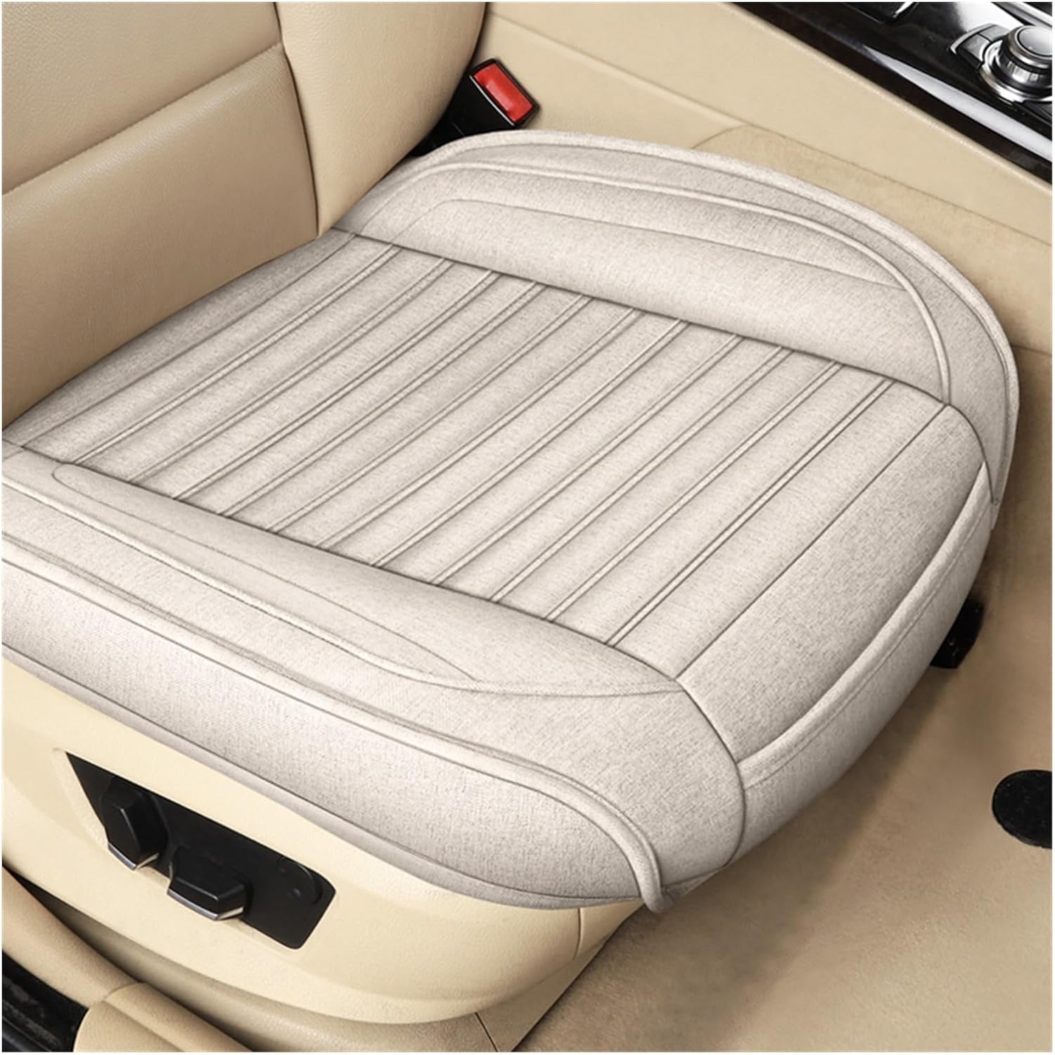 Linen Cotton Car Seat Cushion Winter Warm Cushion Fully Surrounded Backless Seat Cushion Universal for All Seasons (Color : B)