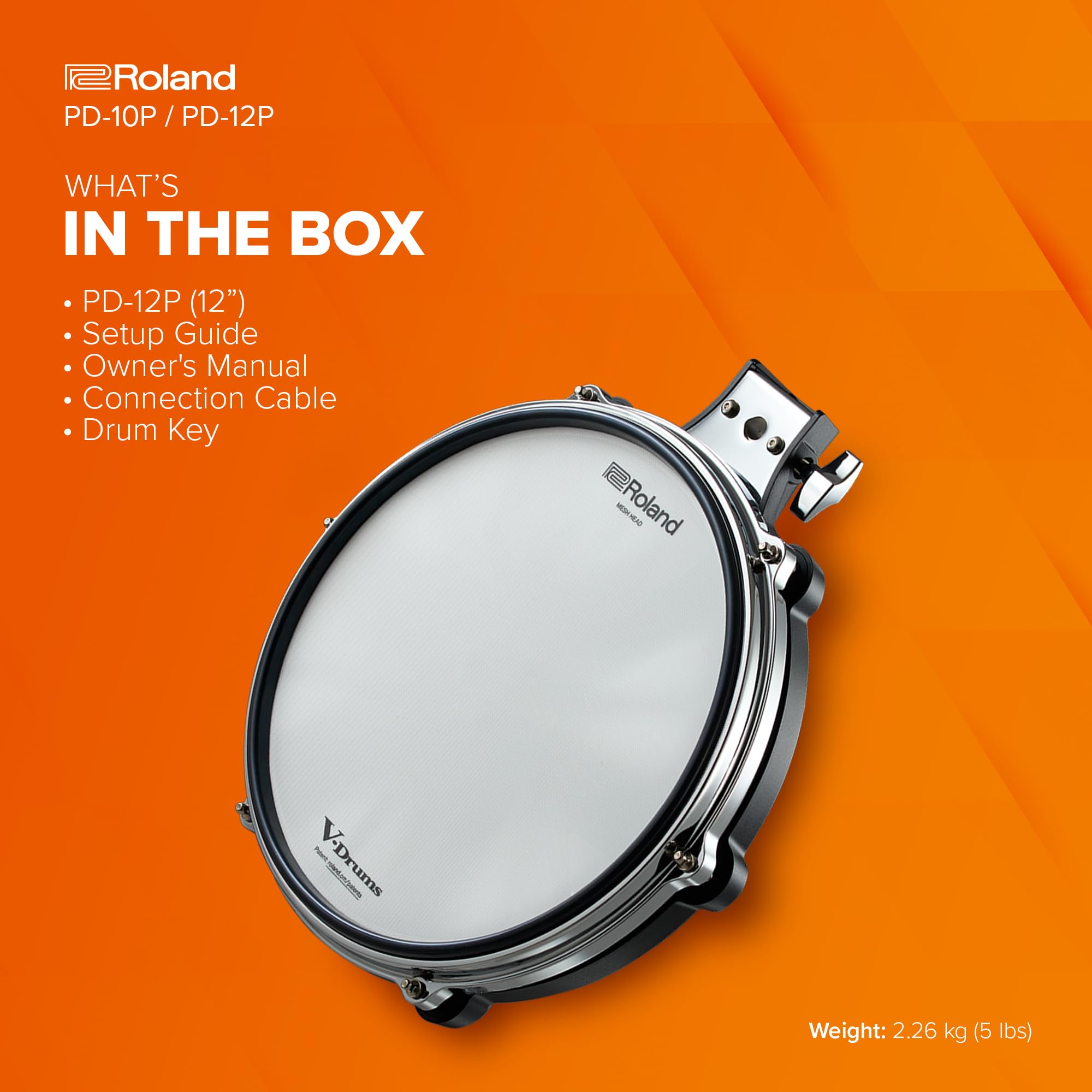 Roland PD-12P V-Pad | 12-inch Premium V-Pad | Next-Generation Feel &