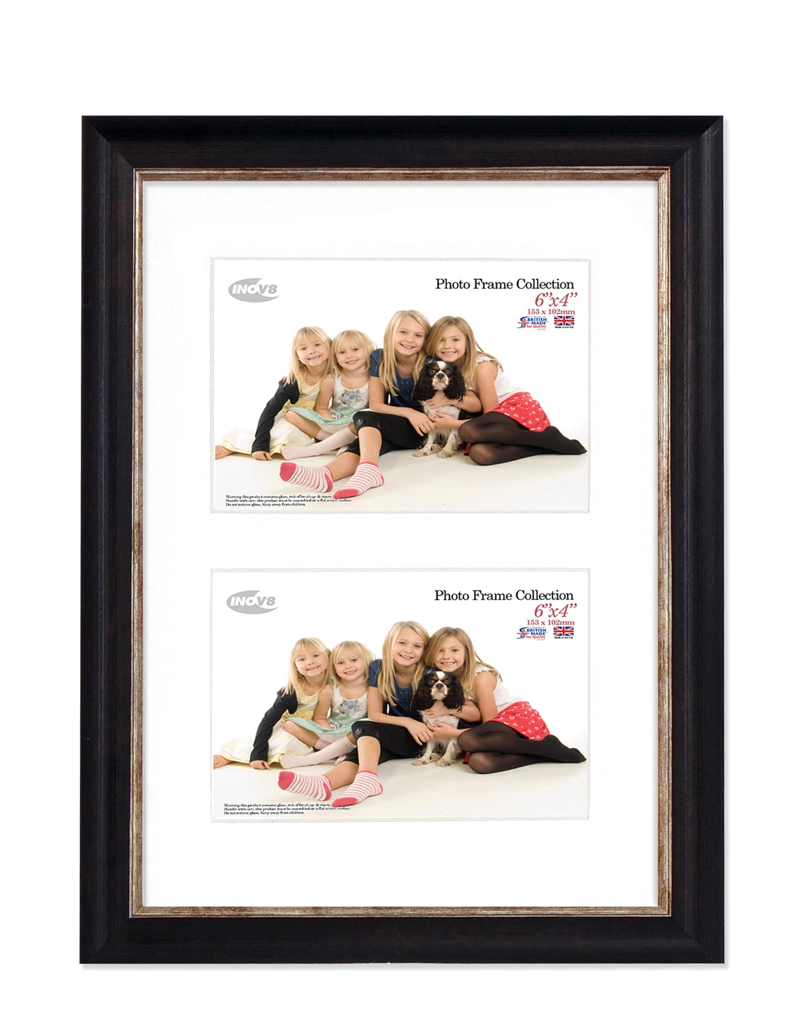 Inov8 Framing Photo Frame, Washed Black, 12x8 Dual Aperture