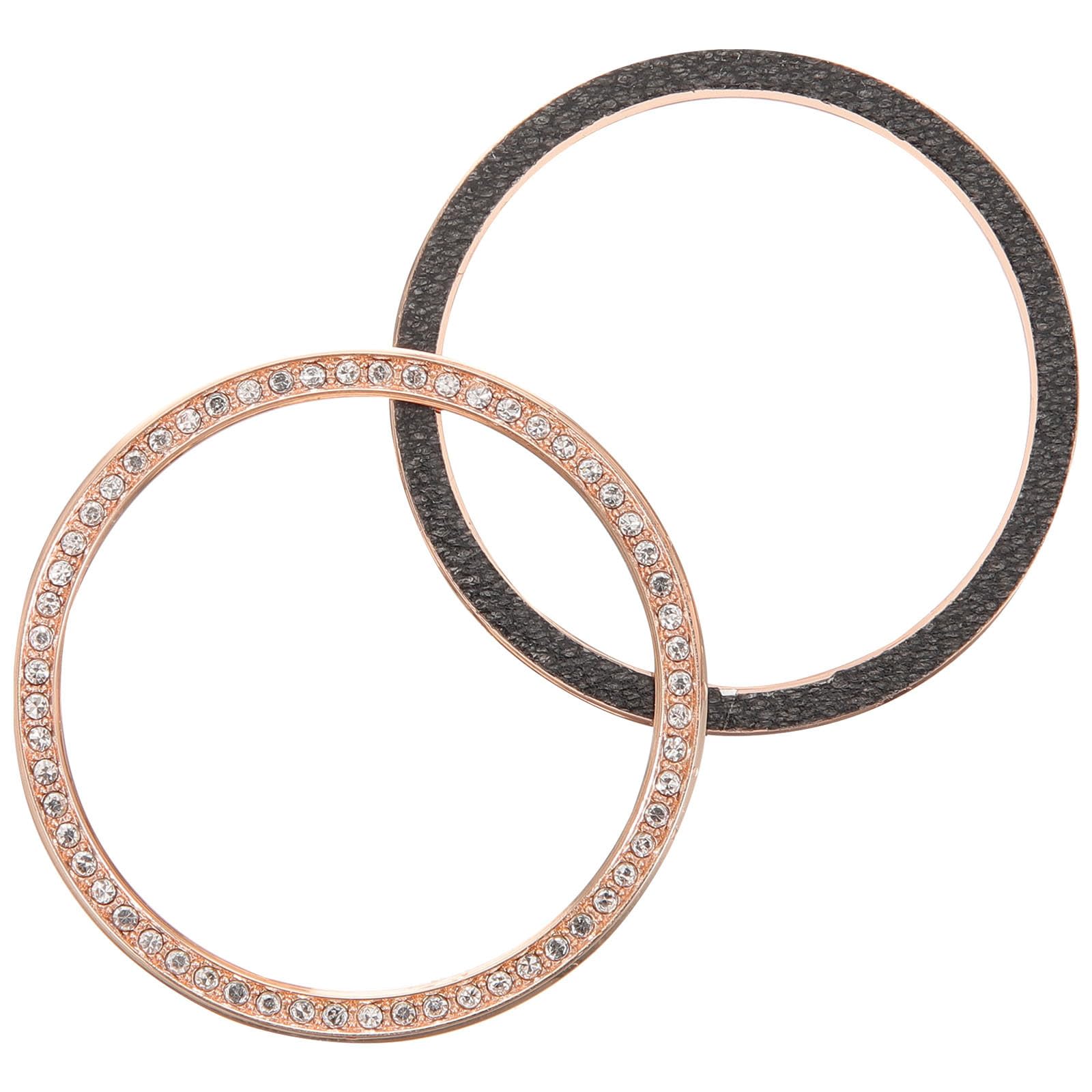 Bisel de reloj 40mm rosa dorado metálico protector circular decorativo de gemas 8