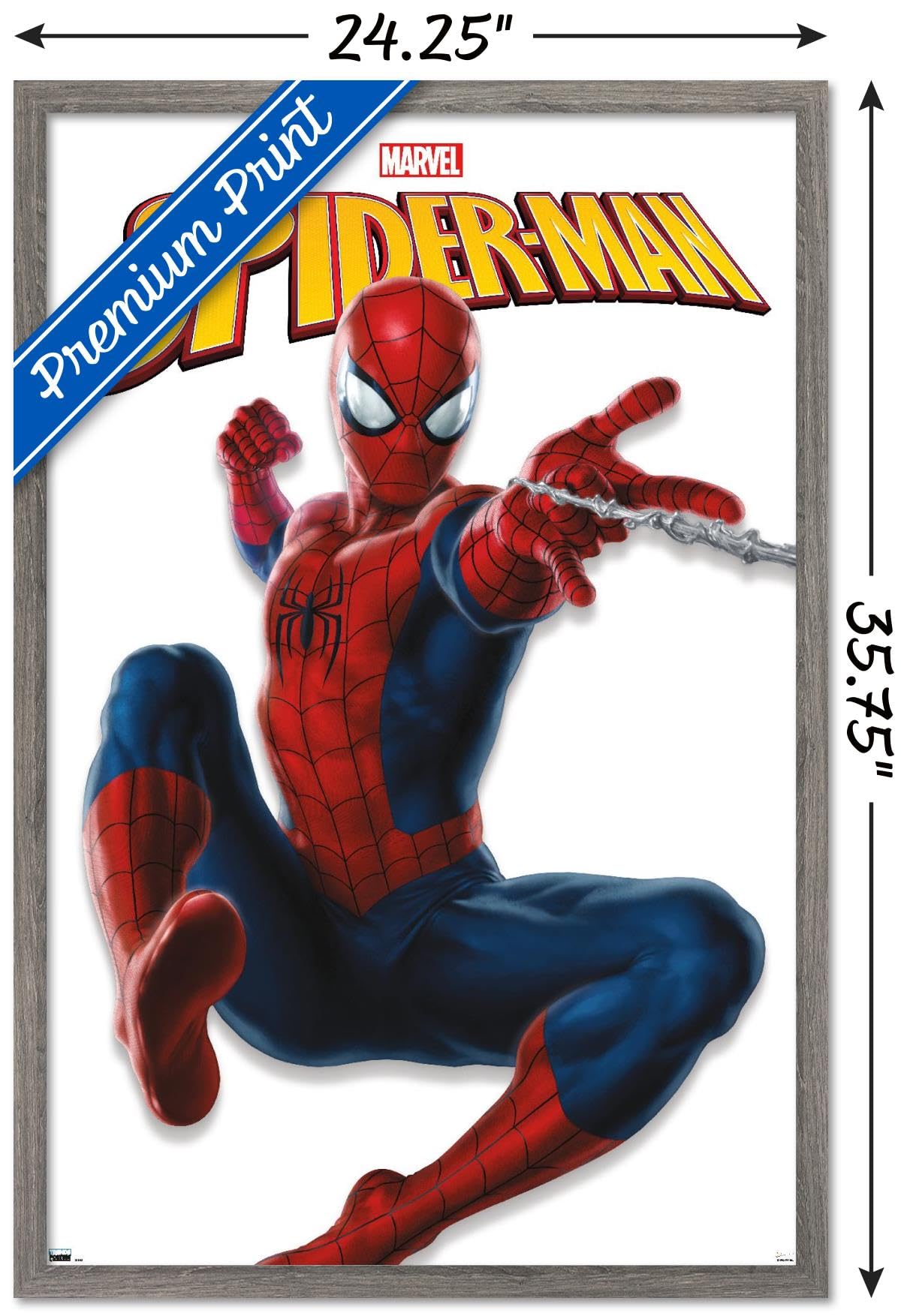 Trends International Marvel Comics - Poster da parete, serie Spider-Man, 56,8 x 86,4 cm, versione incorniciata Barnwood