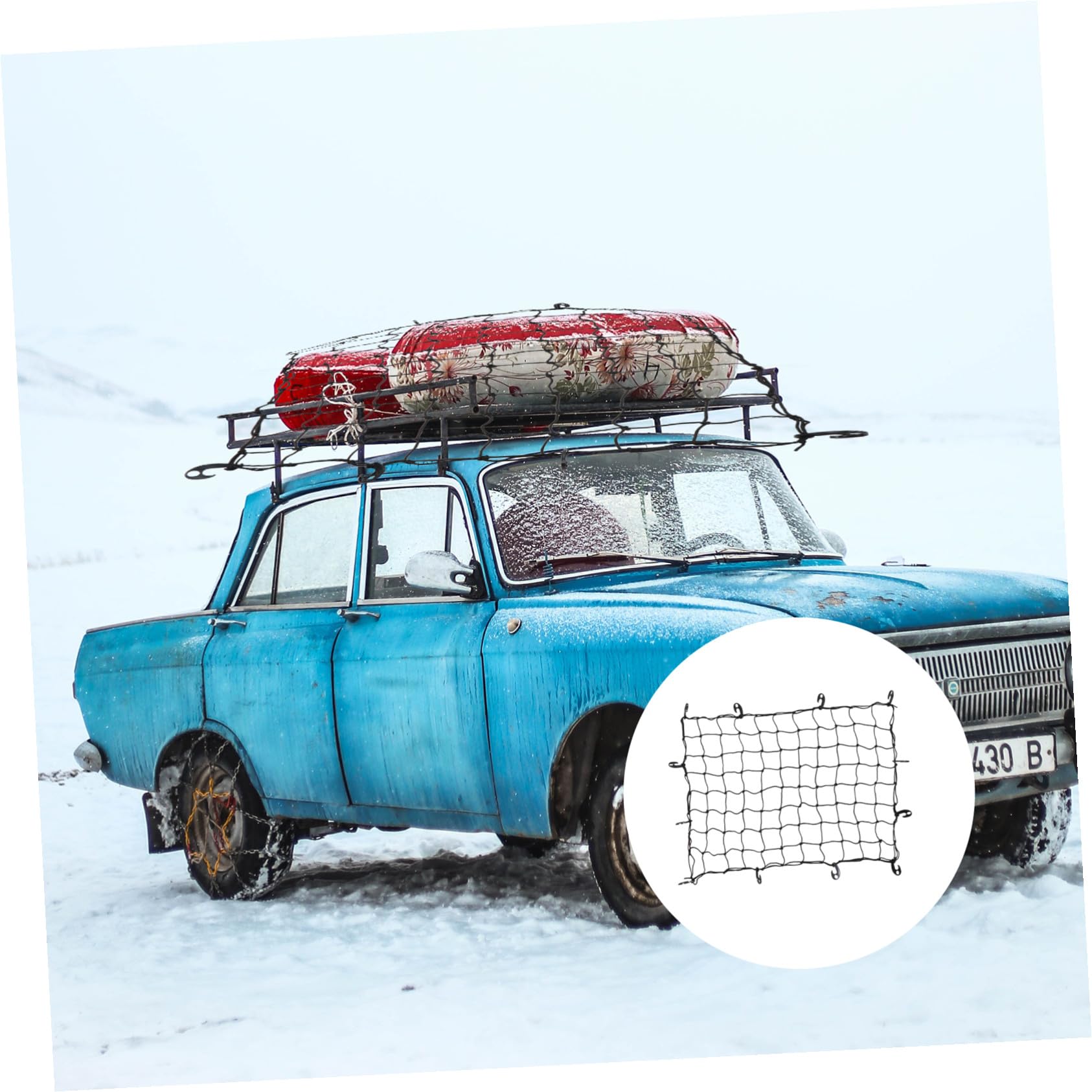 Alipis Caoutchouc Filet à Bagages Noir 120x90cm pour Voiture