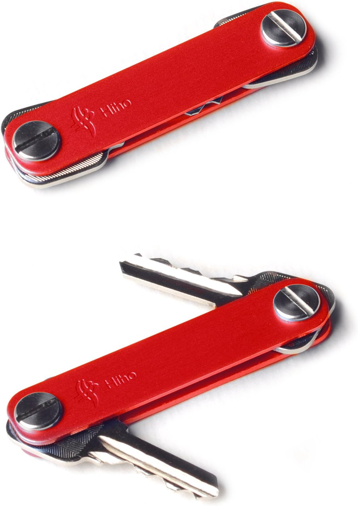 Hiho Swiss Army Style Key Organizer Smart Key Chain Pocket Key Compact Key Holder Case Organizer Extended 2-10 Keys Belt Clip Folder Flexible Tool best gift(Red)