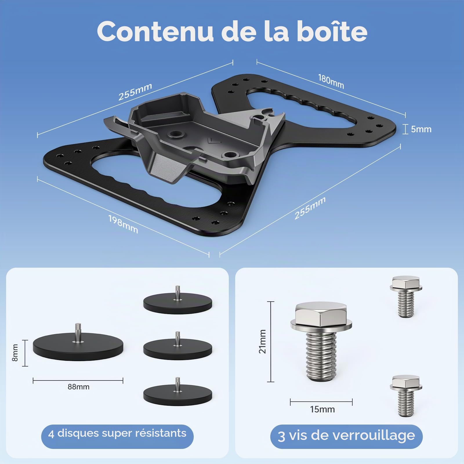 XLTTYWL Support Magnétique pour Starlink Mini, Alliage d'aluminium avec bases magnétiques haute résistance (145 kg/320 lbs) pour Starlink Mini / Mini X Dishy VR, Camping-car, Galerie de toit et Balcon