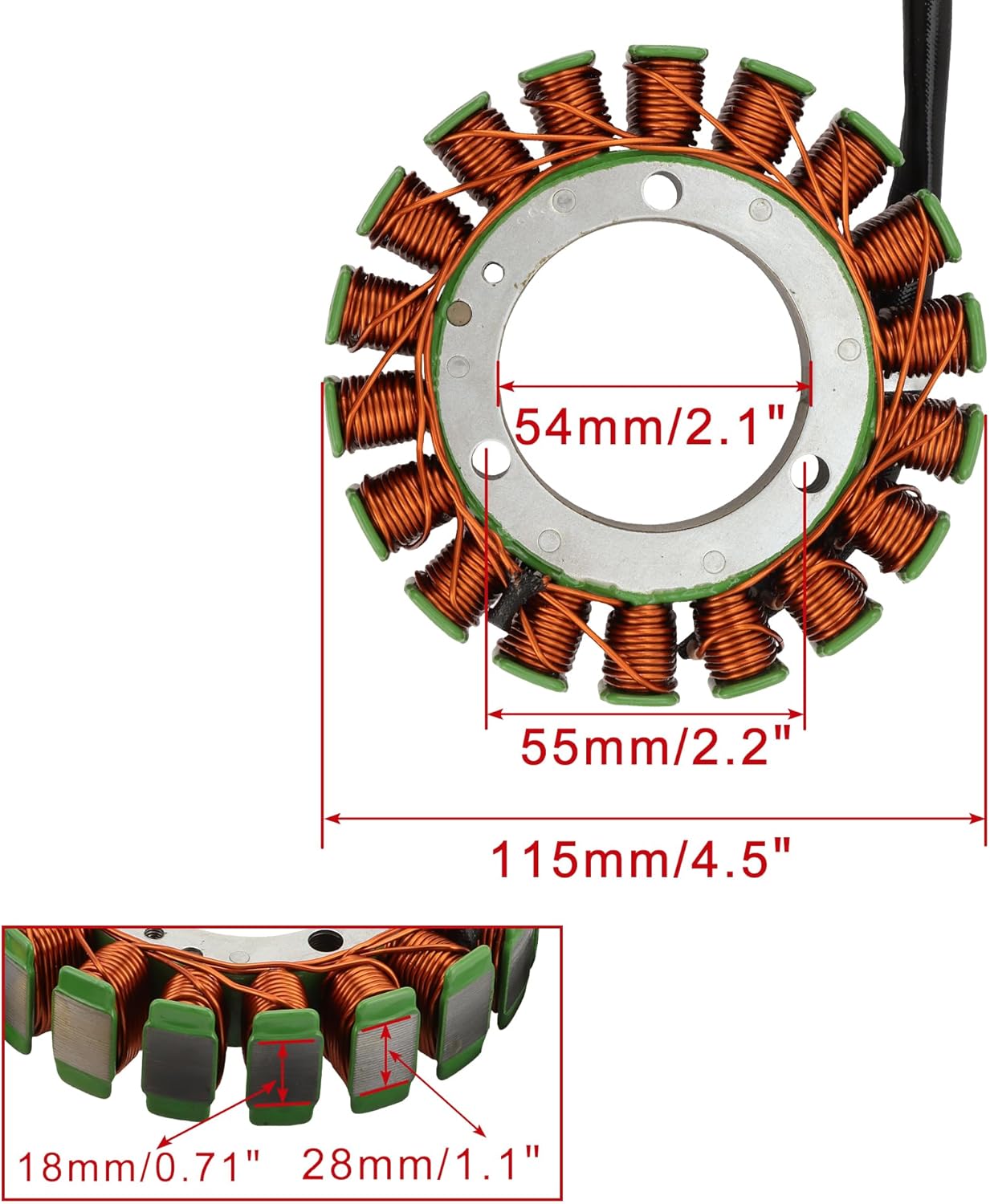 WOOSTAR 18 Coil 3 Wire Magneto Stator Replacement for CF Moto 800cc CF800 X8 Z8 U8 Tracker ATV UTV OEM 0800-032000
