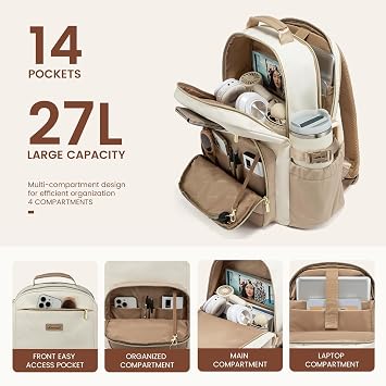 LOVEVOOK Laptop Backpack for Women with Pouch Pocket for Large Capacity Cup,15.6 Inch Backpack Womens Travel Backpack, Waterproof Laptop Computer Bag for Work Business Backpack College Teacher
