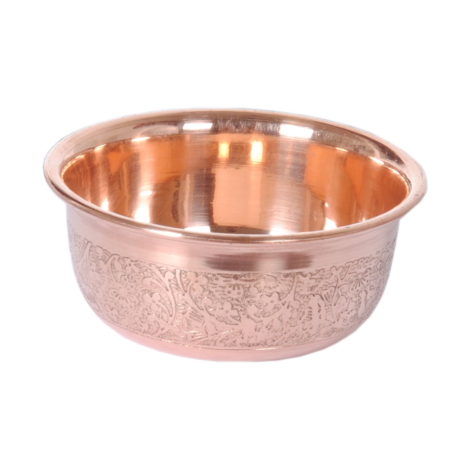 SHIV SHAKTI ARTS Embossed Design Copper Bowl, Serving Indian Food, Tableware, 100 ML::Set Of 1