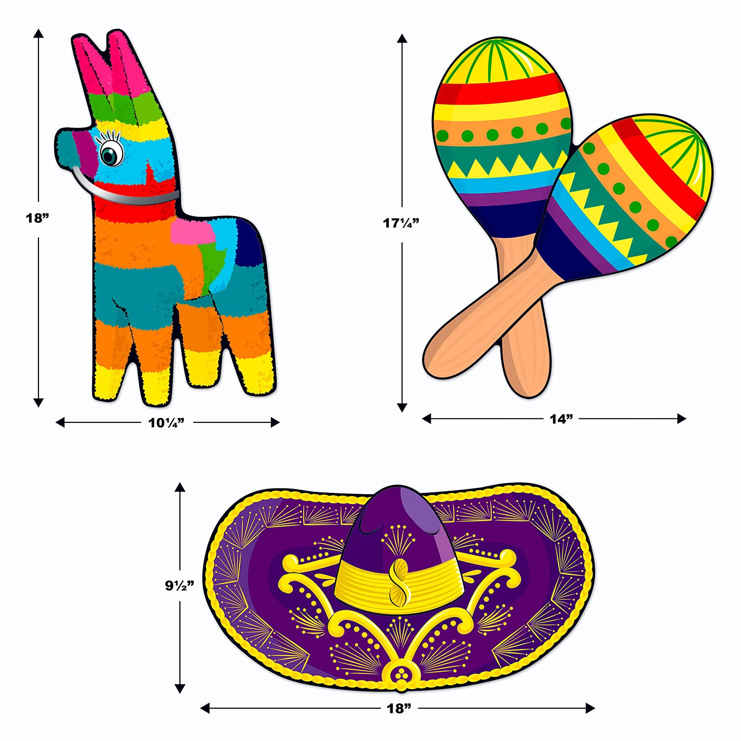 Beistle 50025 artykuły imprezowe Fiesta wycięcia, papier, wielokolorowe