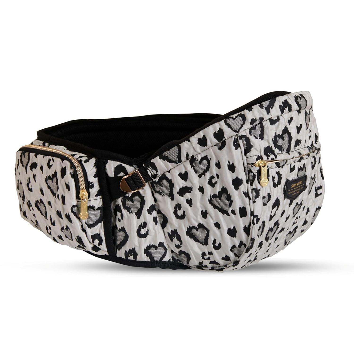 Sunveno Baby Carrier with Hip Seat,Ergonomic Baby Hip Carrier,Front-Facing Baby Holder,Anti-Slip Seat Surface,Wide and Adjustable Waistband,Multiple Pockets,Newborn to Toddler up to 45lbs,Leopard - Image 2