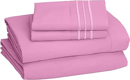 Vista 172 de Juego de sábanas de microfibra de 4 piezas prémium de calidad hotelera 1800 hilos, resistente a las arrugas, ultra suave y transpirable, juego