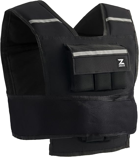 ZELUS Adjustable Weighted Vest with Weights, Workout Vest with Weight Bars/Iron Sandbag for Home Exercise Strength Training Fitness More, Weight Vest for Men Women