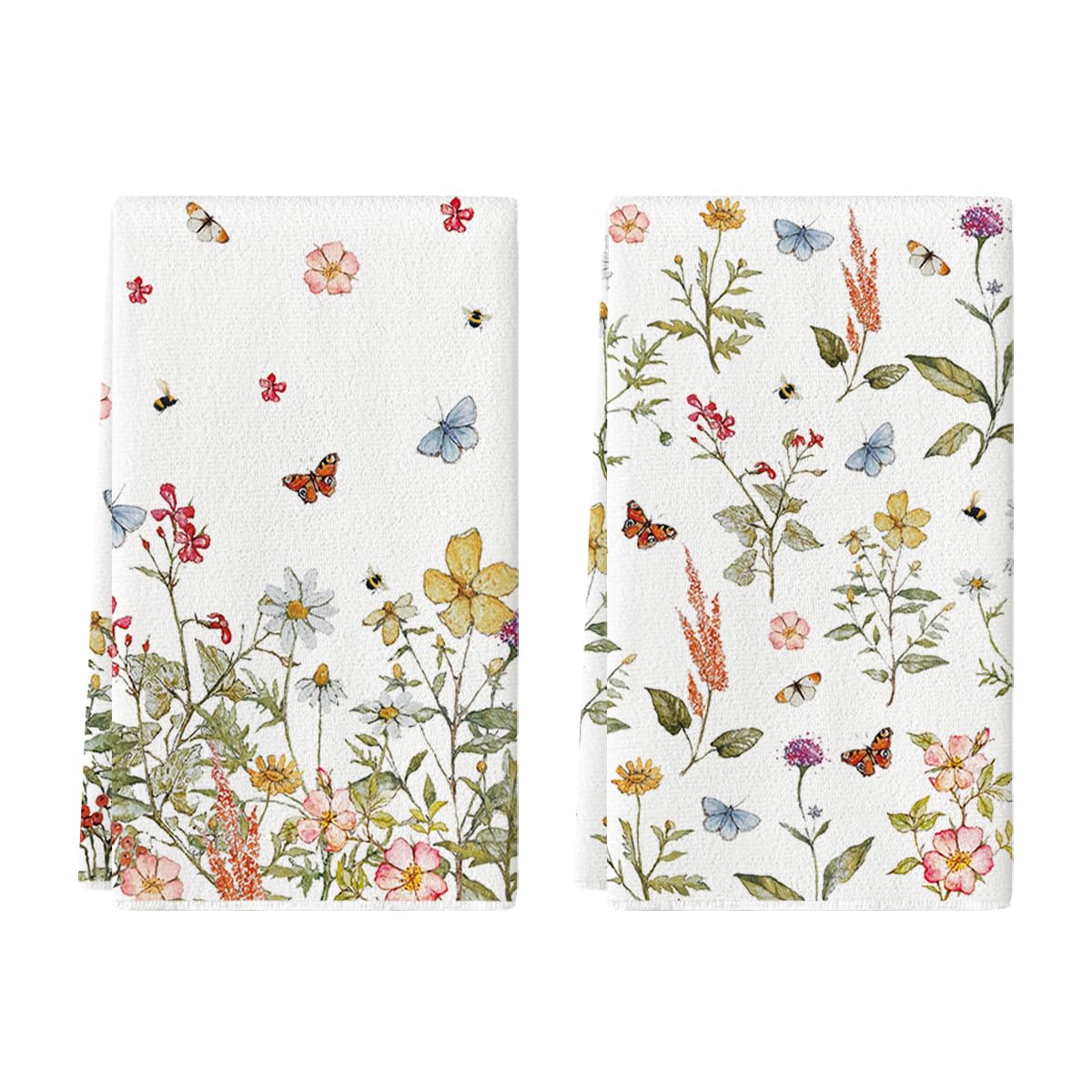 Artoid Mode Fiori Margherita Foglie Primavera Strofinacci Da Cucina, 42 X 65 Cm, Decorazione Stagionale In Poliestere, Set Da 2 Pezzi