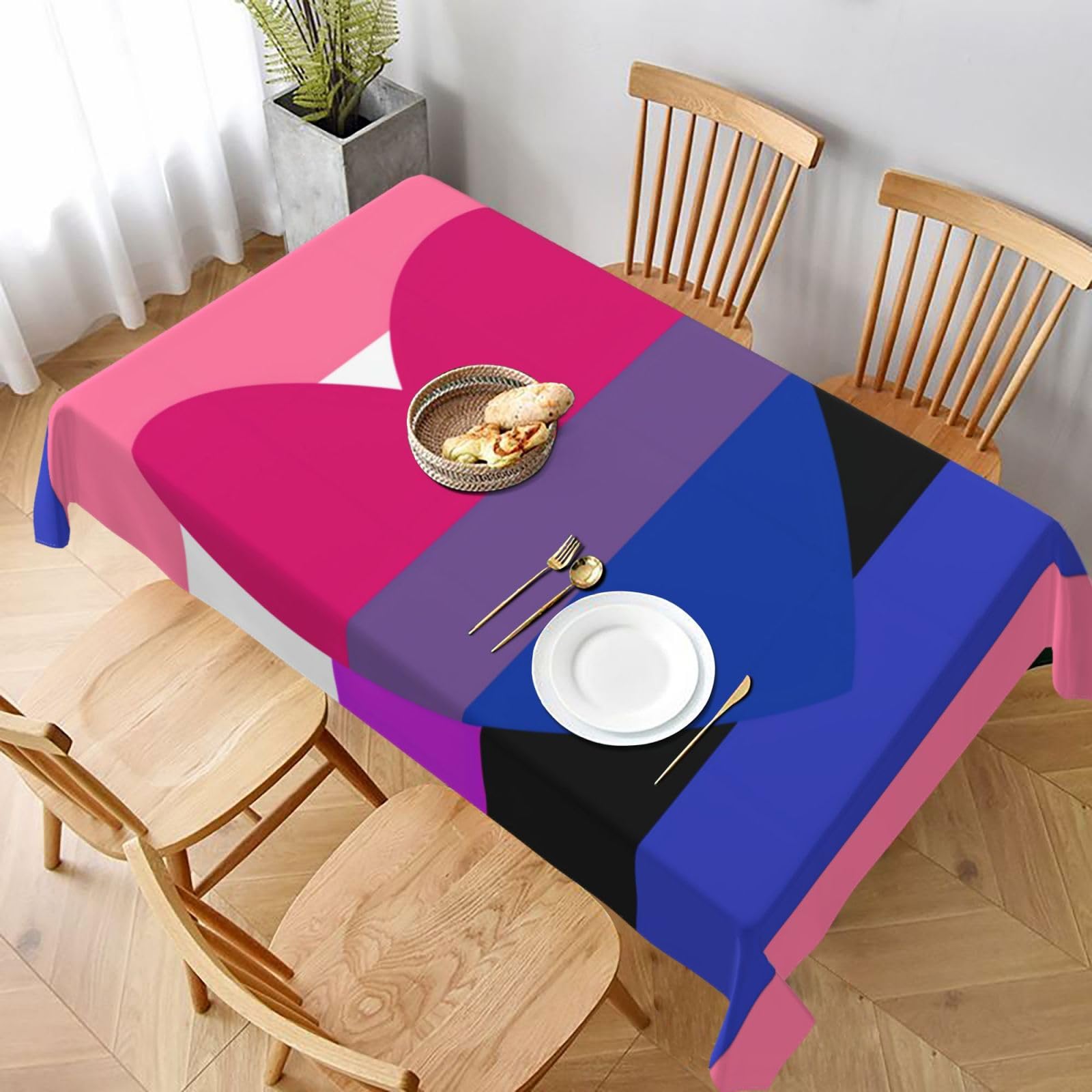 Drapeau Non Binaire en Nappe de Table pour Célébrer la Fierté à la Maison